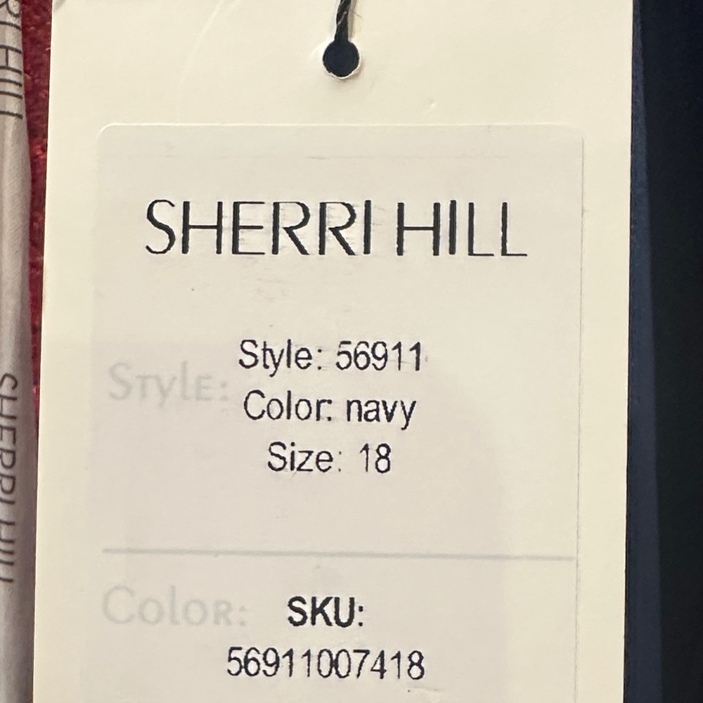 Sherri hill 56911 Elegant Navy Blue Strapless Evening Gown - Picture 4 of 4